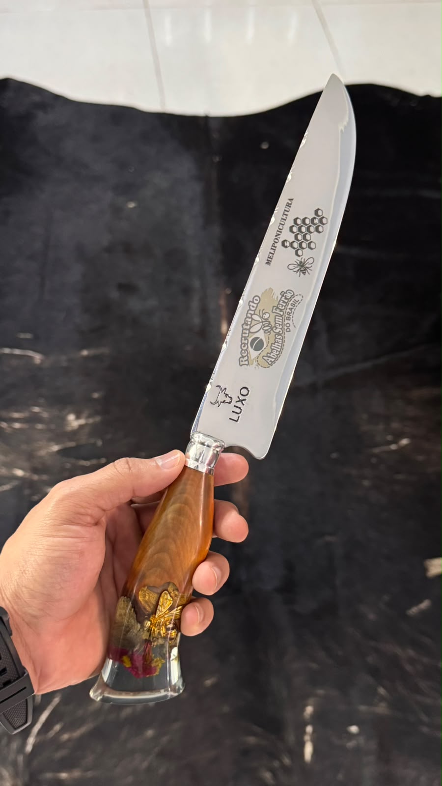 Faca artesanal para churrasco